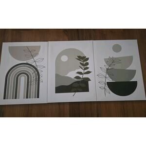 Sage Green Wall Posters & Prints, Green Boho Wall Art 3 PC Minimalist 12x16 s33